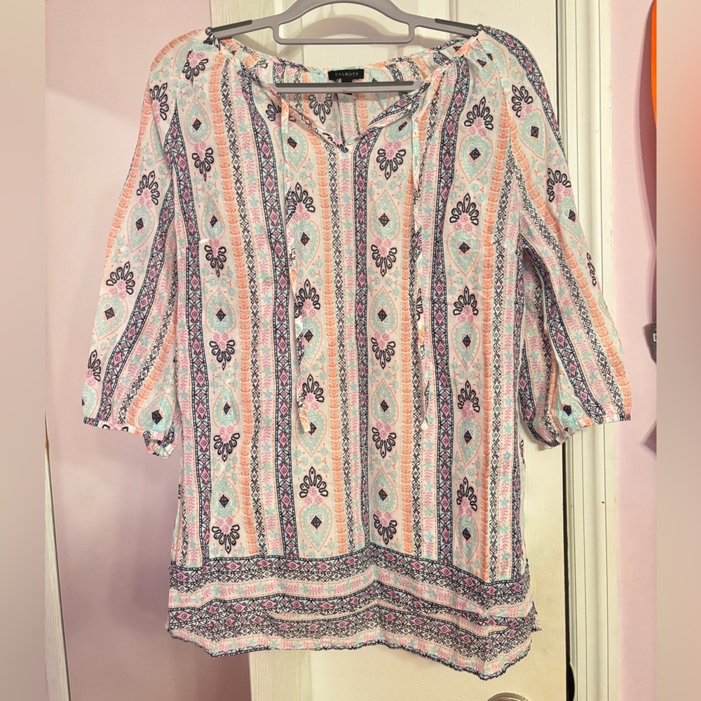 Talbots Paisley Relaxed Blouse- Sz M